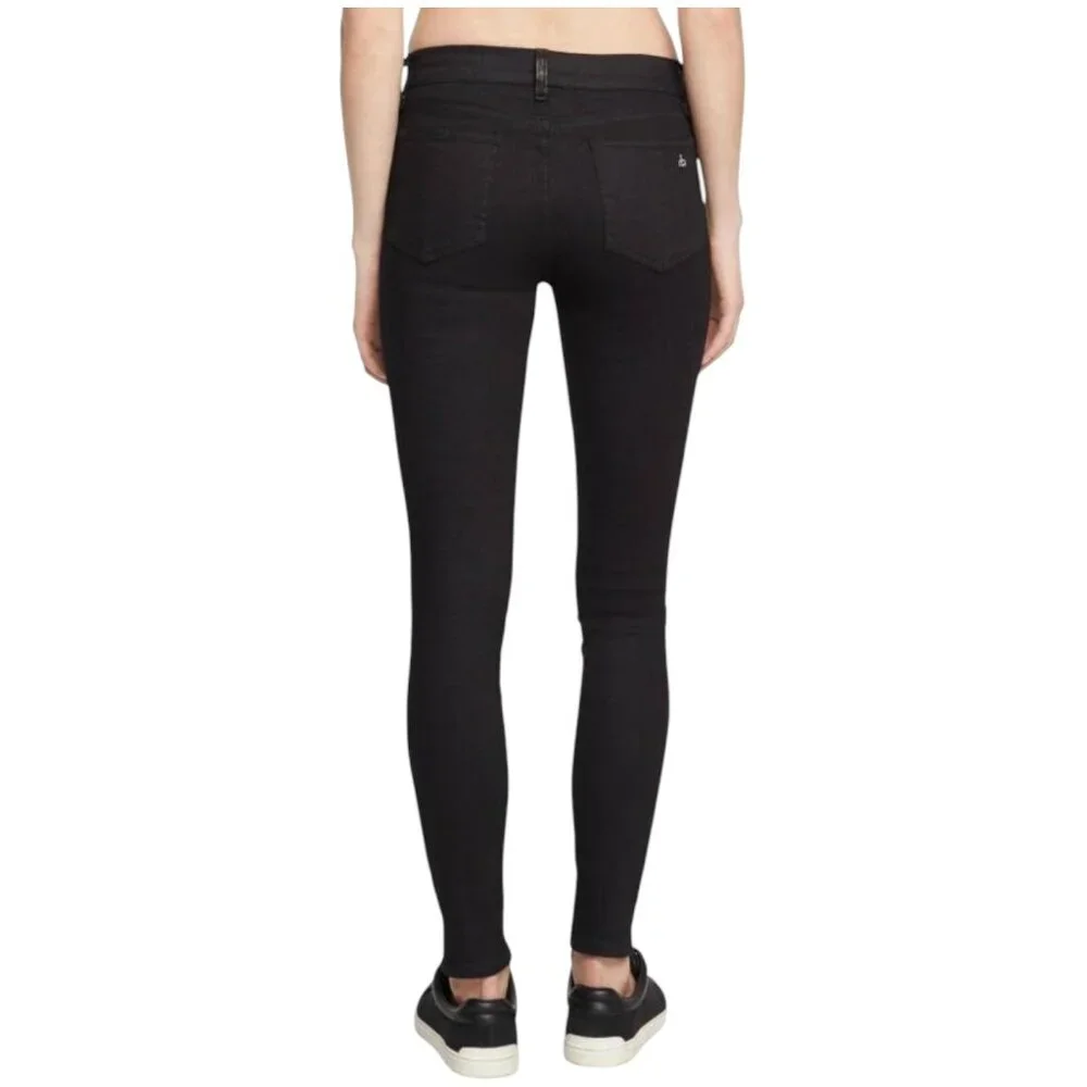 Rag & bone the legging in coated black Shimmer Stretch Jegging Women’s Size 24 - Picture 3 of 12